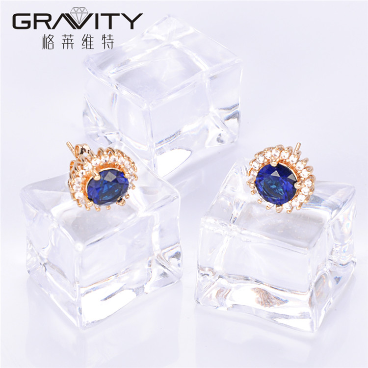 Gravity fashion Dubai Unique Elegant Blue Stone 18K Gold Body Jewelry Set Factory Direct Price For Ladies Jewelry set