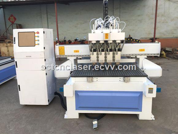 SCT 1530 Pneumatic 4 Heads CNC Router Machine for Cabinet Wooden Door