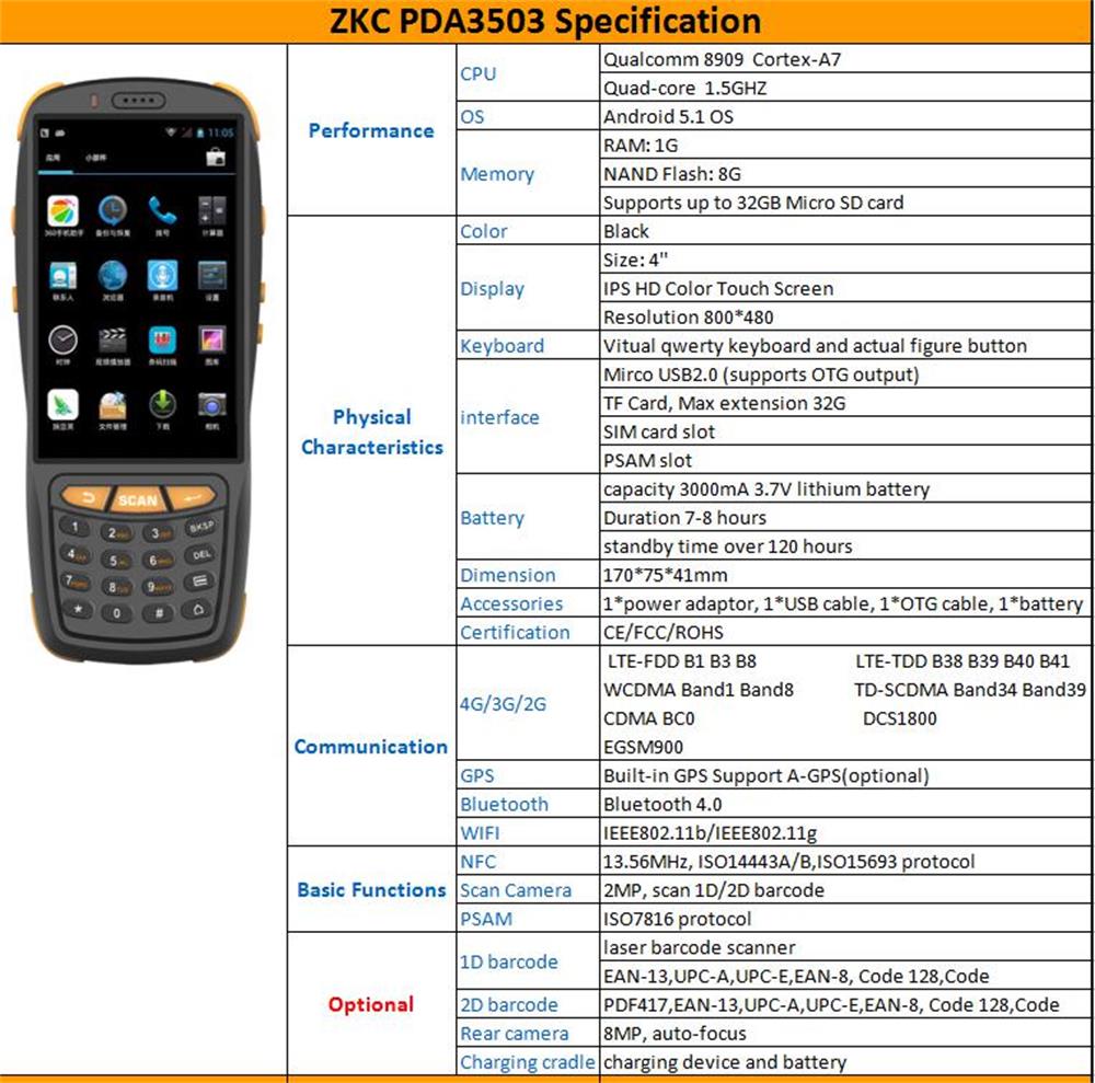Factory direct portable scanner PDA terminal with nfc RFID