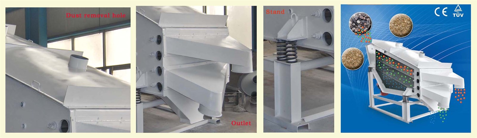 Linear carbon steel high frequency vibrating screen with big capacity