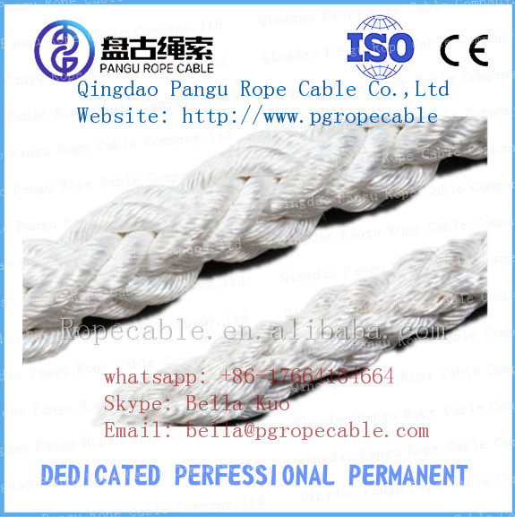 Pangu Perfessional SLIVER COMBINED high tenacity Polyester and Polysteel in combination 8strand braided mooring ropes