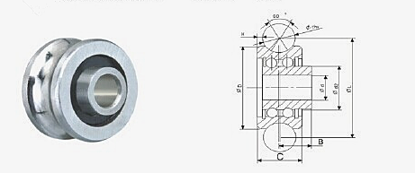 V Groove Guide Track Roller Bearings RM4 2RS RM4ZZ wheel Bearing used for 15mm linear shaft