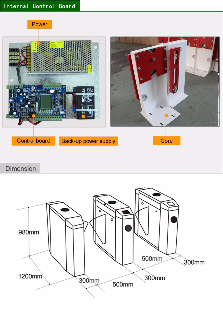 High Quality SUS 304 Stainless Steel Automatic Flap Barrier Gate