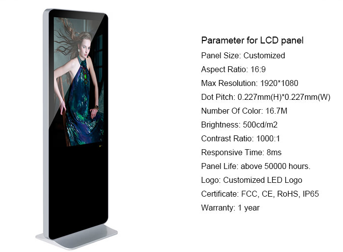 42 Inch Floor Standing Customized Electronic Advertising Equipment Iphone Kiosk LCD Advertising Equipment