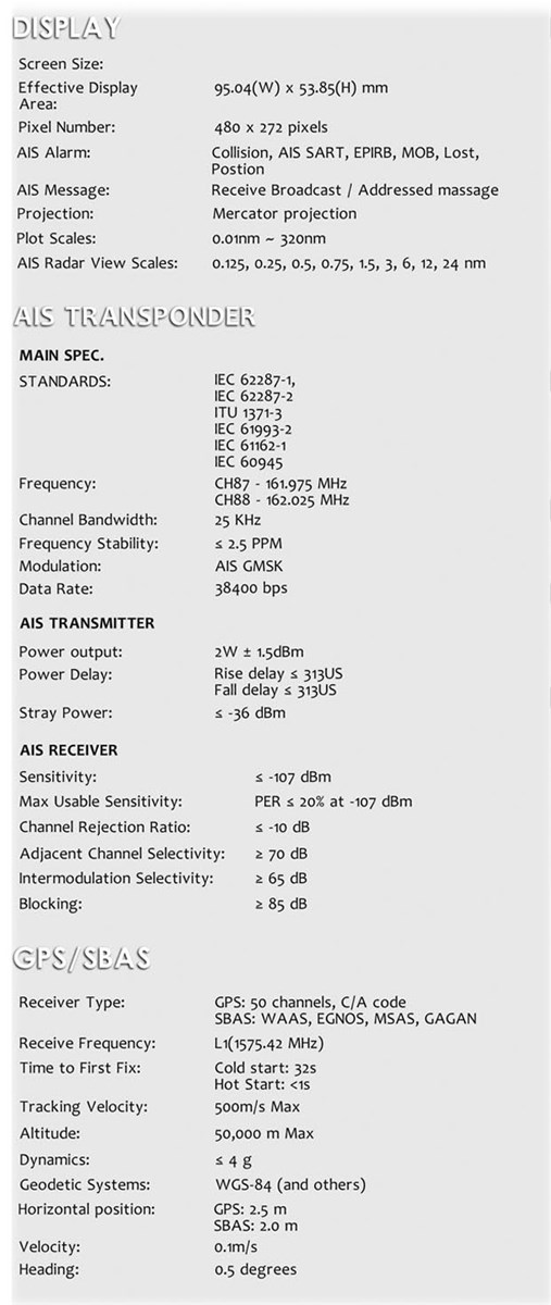 Matsutec 43 color LCD diaply AIS transponder combo with GPS HP33A