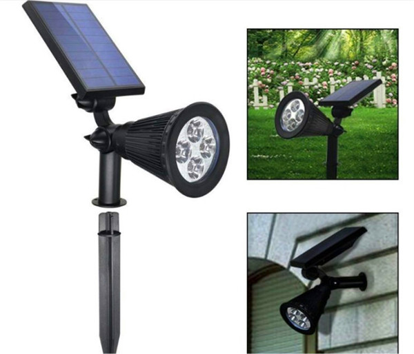 Solar Power 4 LEDs Outdoor Sensor Garden Yard Flood Lawn Lights solar power garden decorative lights