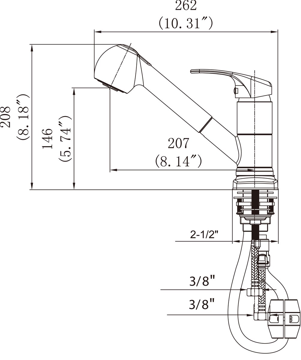 Single Handle Pullout Kitchen Faucet Mixer