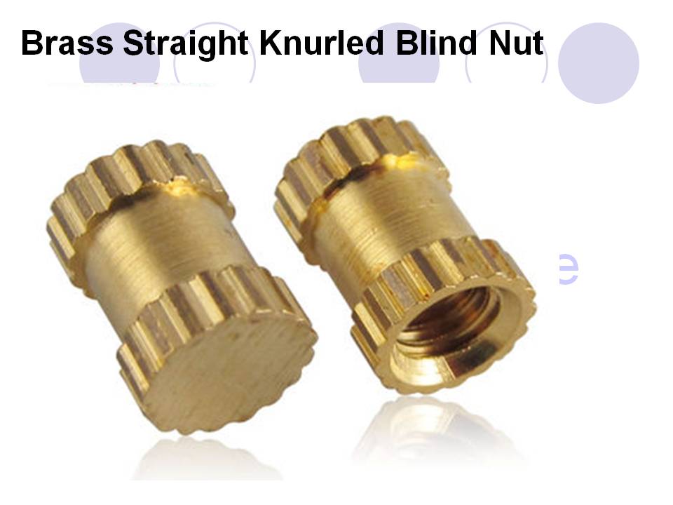 Brass Straight Knurled Insert NutsRound Slotted Brass Nuts