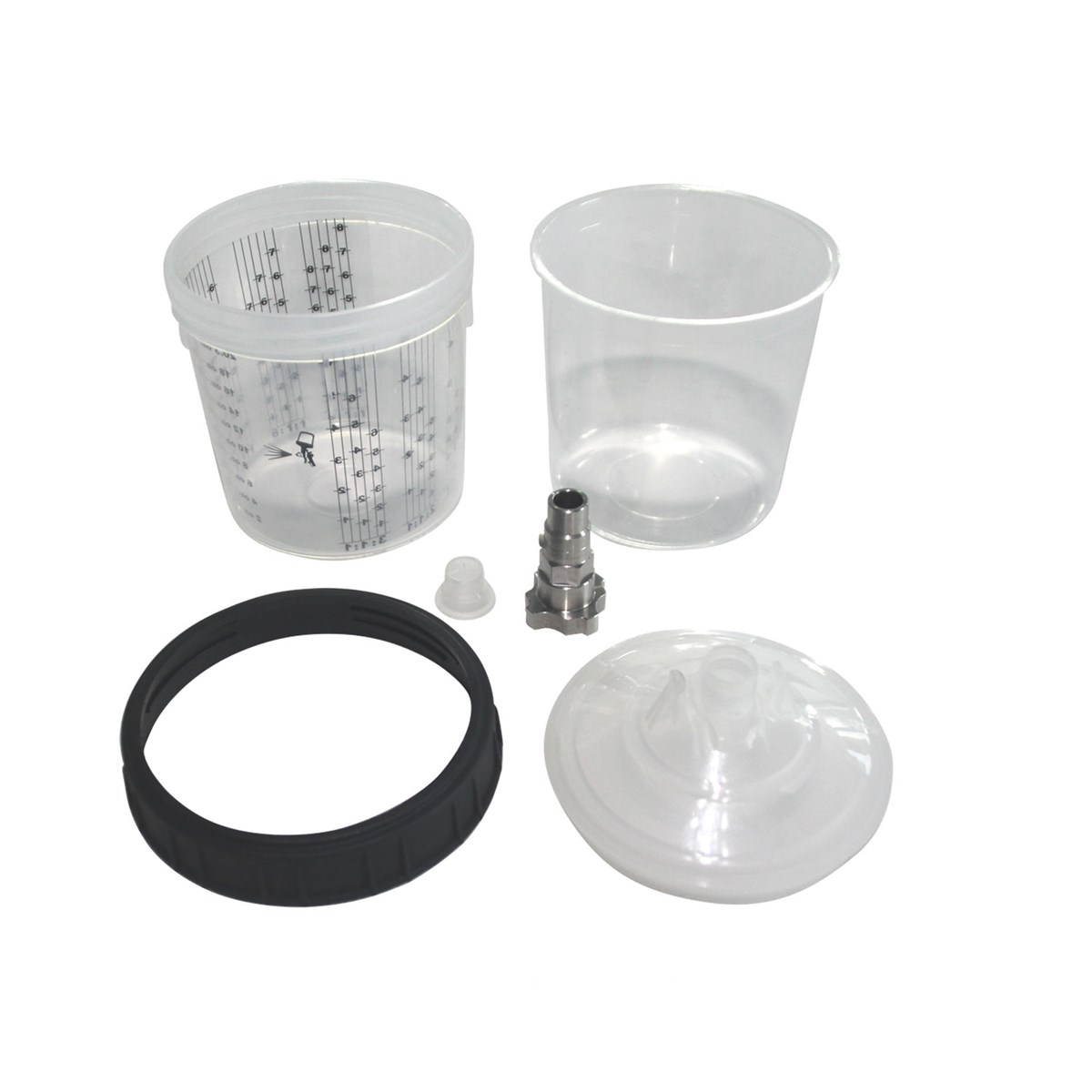 Mixing cup for paint spraying