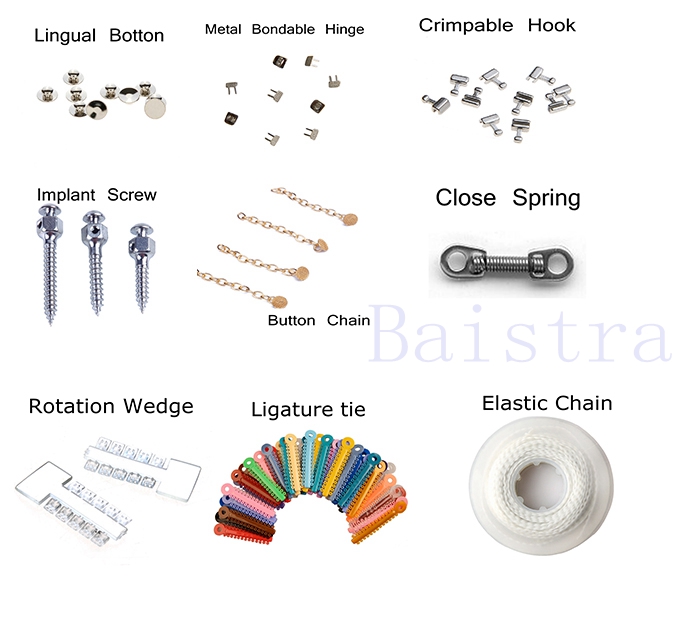 Mini Roth Slot022 Hooks 345 Dental Bondable Metal Brackets