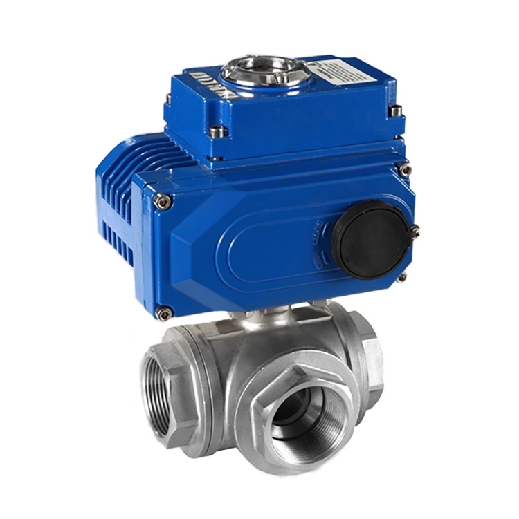 3way Motorized Threaded Ball Valve