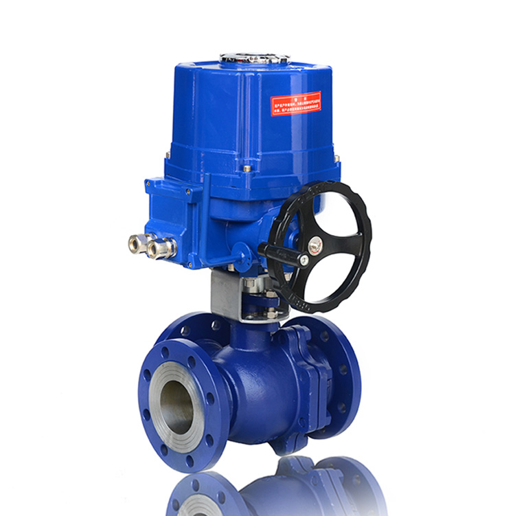 DC24V AC220V 3way Motorized Flanged Ball Valve