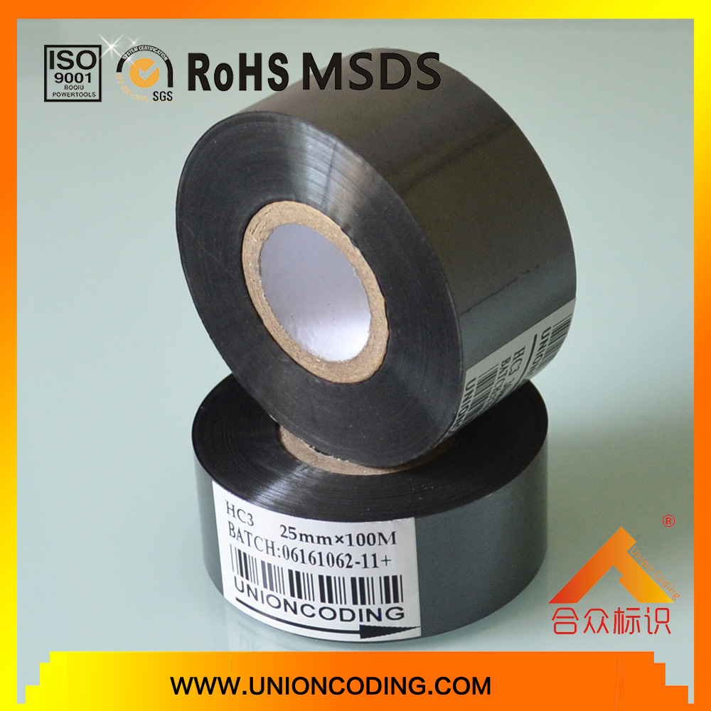 HC3 Type Black Color 30mm Width Ink Ribbon for Packaging Bags