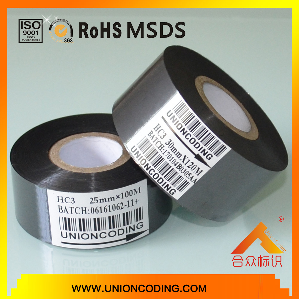 HC3 Type HC3 TypeBlack Color 30mm Width Hot Foil Ribbon for Packaging Bags