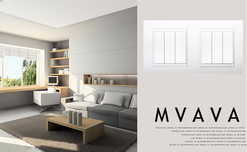 MVAVA 6 Gang Double Electrical Wiring Push Button switch Wall Switch 16A 110250V 220V Fire Proof White PC Panel