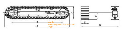 3 ton Rubber Tracked Undercarriage rubber crawler undercarriage