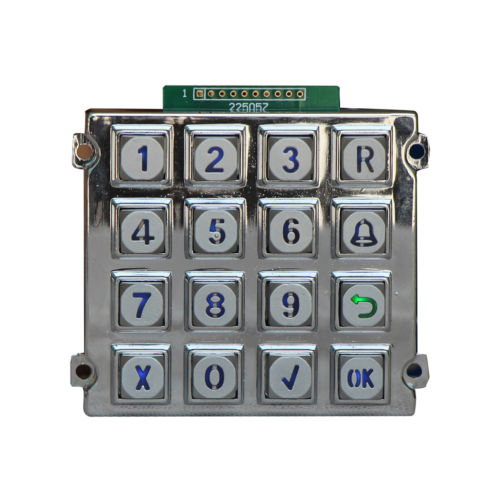 B660 4x4 16 keys matrix backlight metal keypad for access control