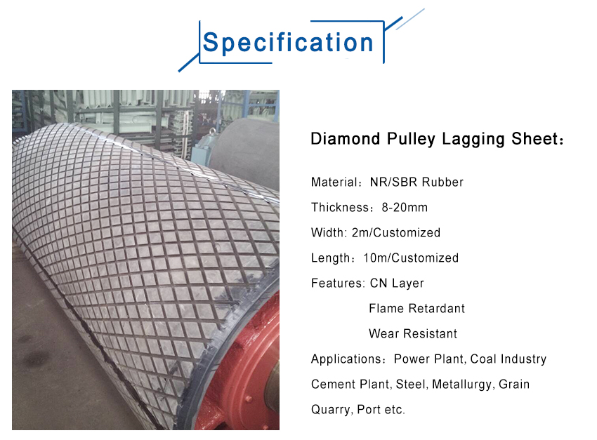 diamond rubber pulley lagging sheet