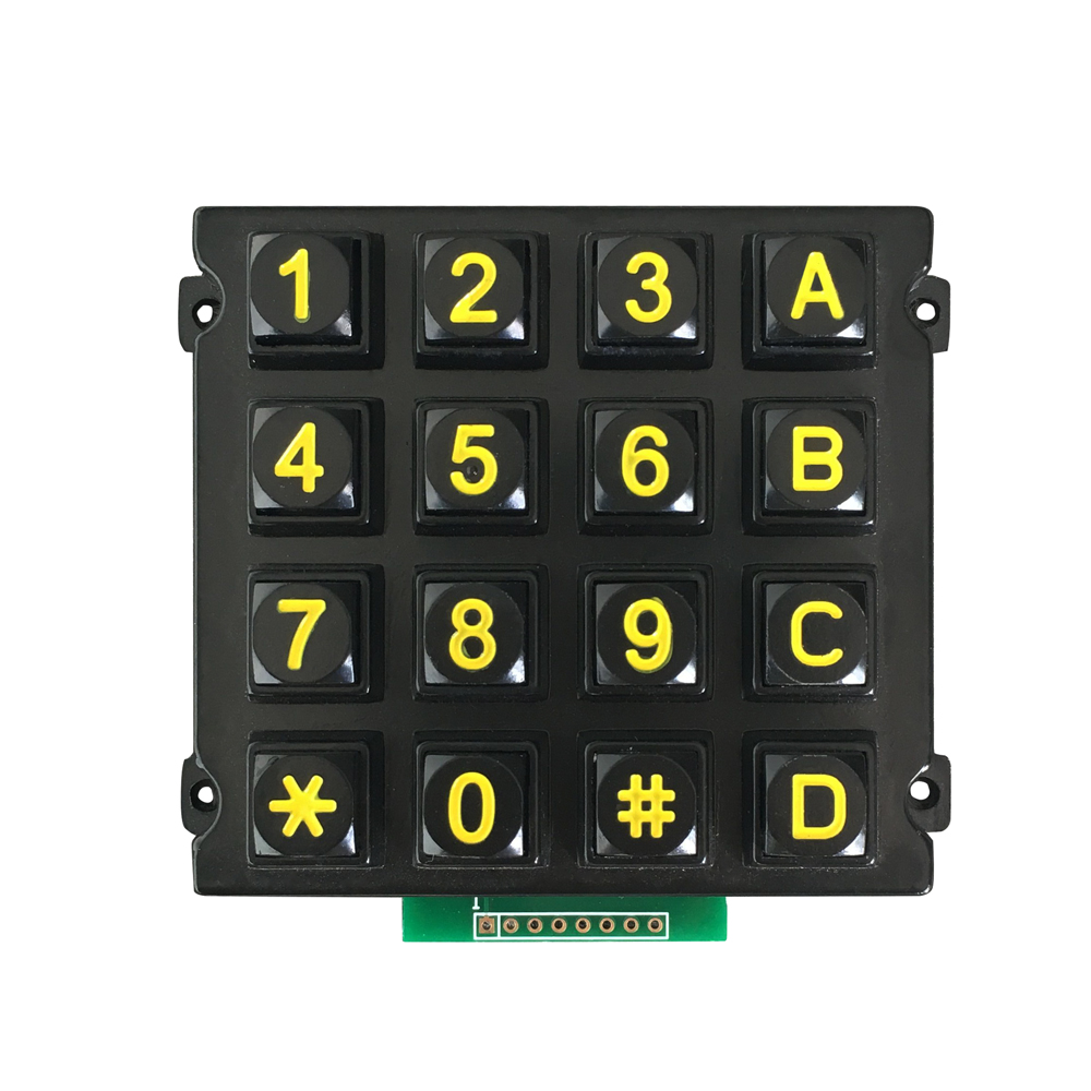 numeric zinc alloy metal 4x4 matrix design keypad