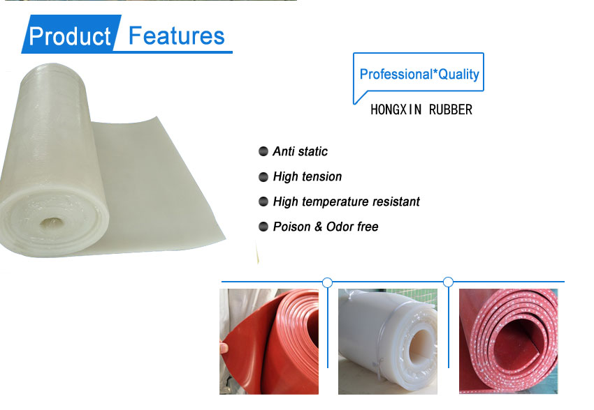 Acid resistance silicone sheet transparent high temperature silicone rubber sheet