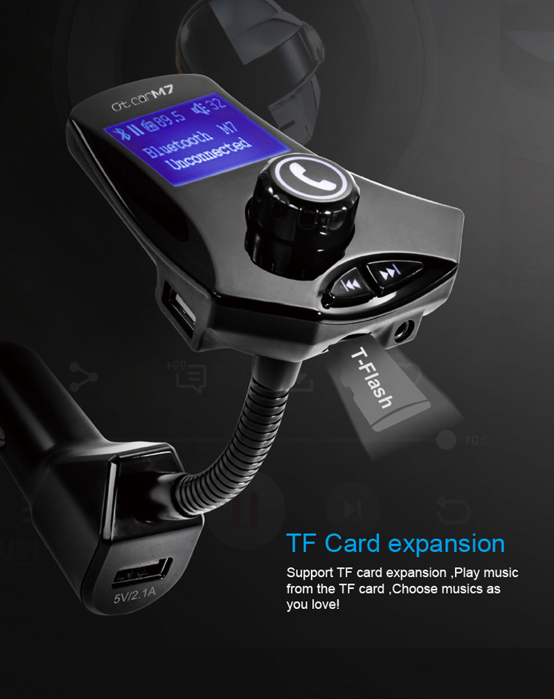 GXYKIT Car Stereo Bluetooth transmitter Car MP3 Player USB Car Charger