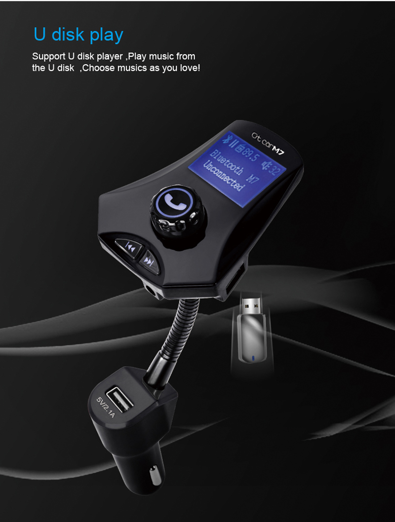 GXYKIT Bluetooth handsfree Car FM transmitter M7 Car MP3 Player with LCD screen