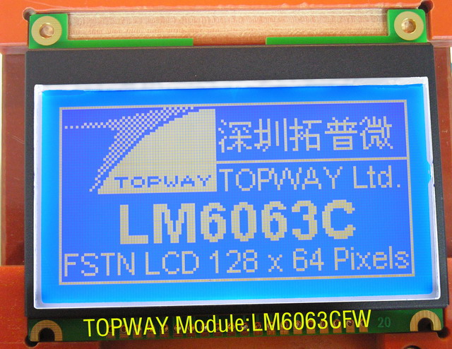 128X64 Graphic LCD Module Cog Type LCD Display LM6063 Ultra High Contrast