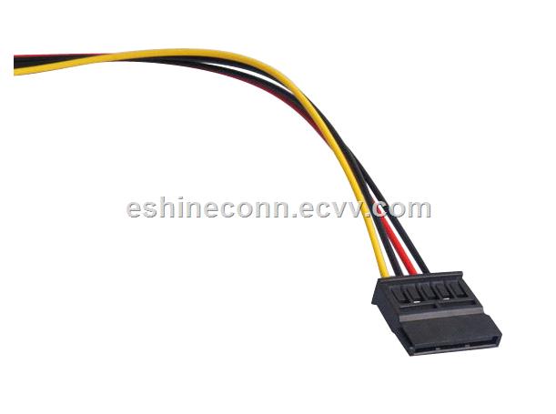 Computer Cable wire harness with SATA connector to 4pins power housing