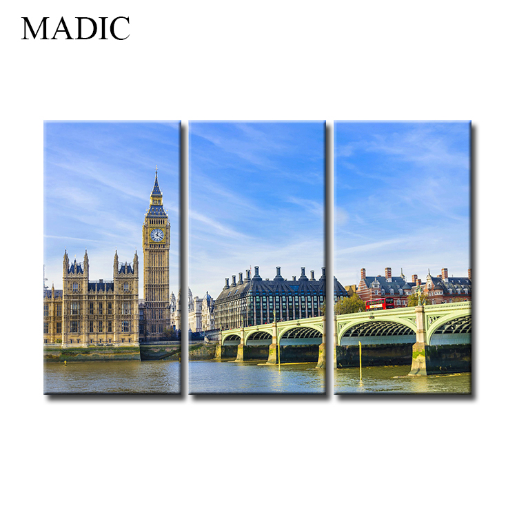 Wall pictures for living room 3 panel London Big Ben landscape canvas art printings for home decor