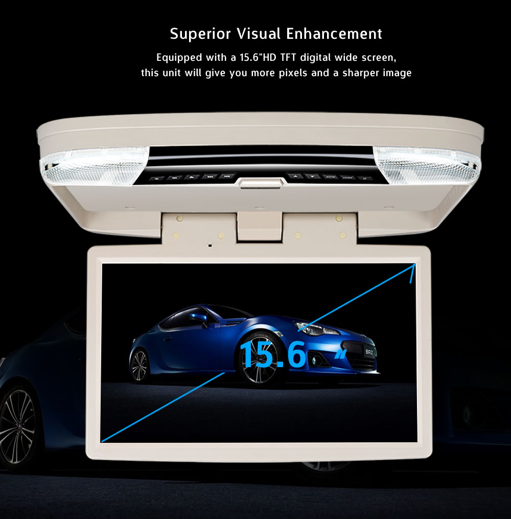 156 Flipdown Car DVD Player with HDMI USB SD IR FM Wireless game