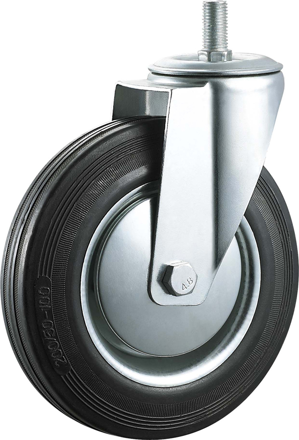 Industrial hardware tools caster wheel rubber plastic 5 inches roller bearing wheels
