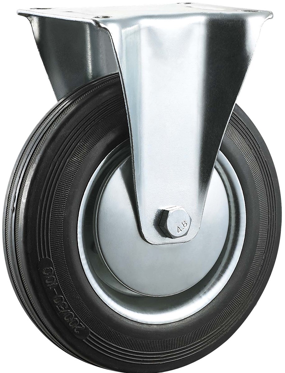 Industrial caster wheel hardware fixed rubber plastic plain bearing wheels