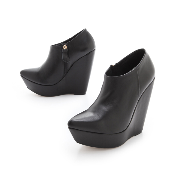 Parrcen Womens Black Leather Platfrom Wedge Booties with Zip BD073 Parrcen Womens Black Leather Platfrom Wedge Booties with Zip BD073