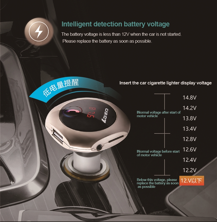 GXYKIT Car Charger Bluetooth handsfree FM Transmitter Q7 Car audio bluetooth MP3 Player