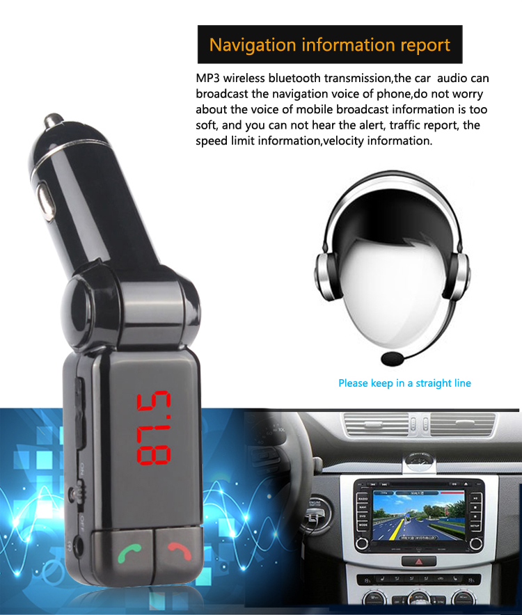 GXYKIT 2 USB Bluetooth handsfree FM transmitter BC06 Car audio MP3 Player Car Charger