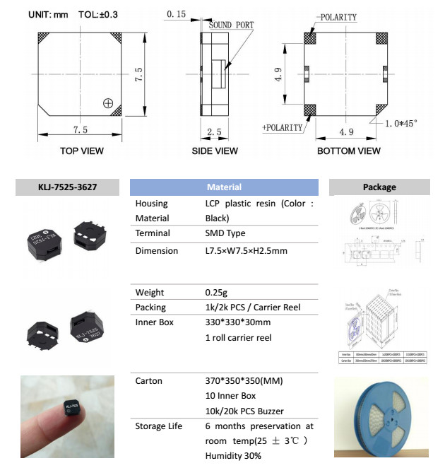 Electromagnetic Buzzer Small Buzzer for GPS devices POS machine KLJ75253627