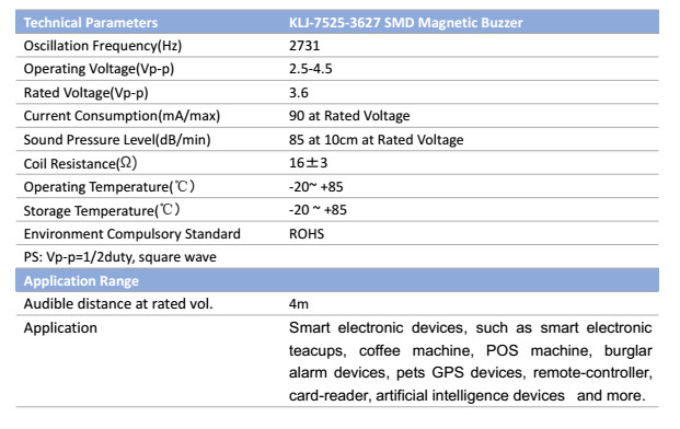 Electromagnetic Buzzer Small Buzzer for GPS devices POS machine KLJ75253627