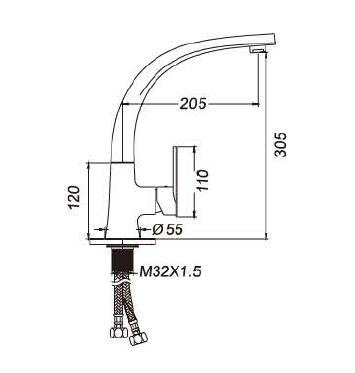 Good quality brass material chrome surface sink kitchen faucet