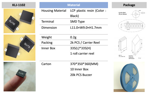 Power Saving Piezo Buzzer for POS machine L110mmW90mmH17mm KLJ1102