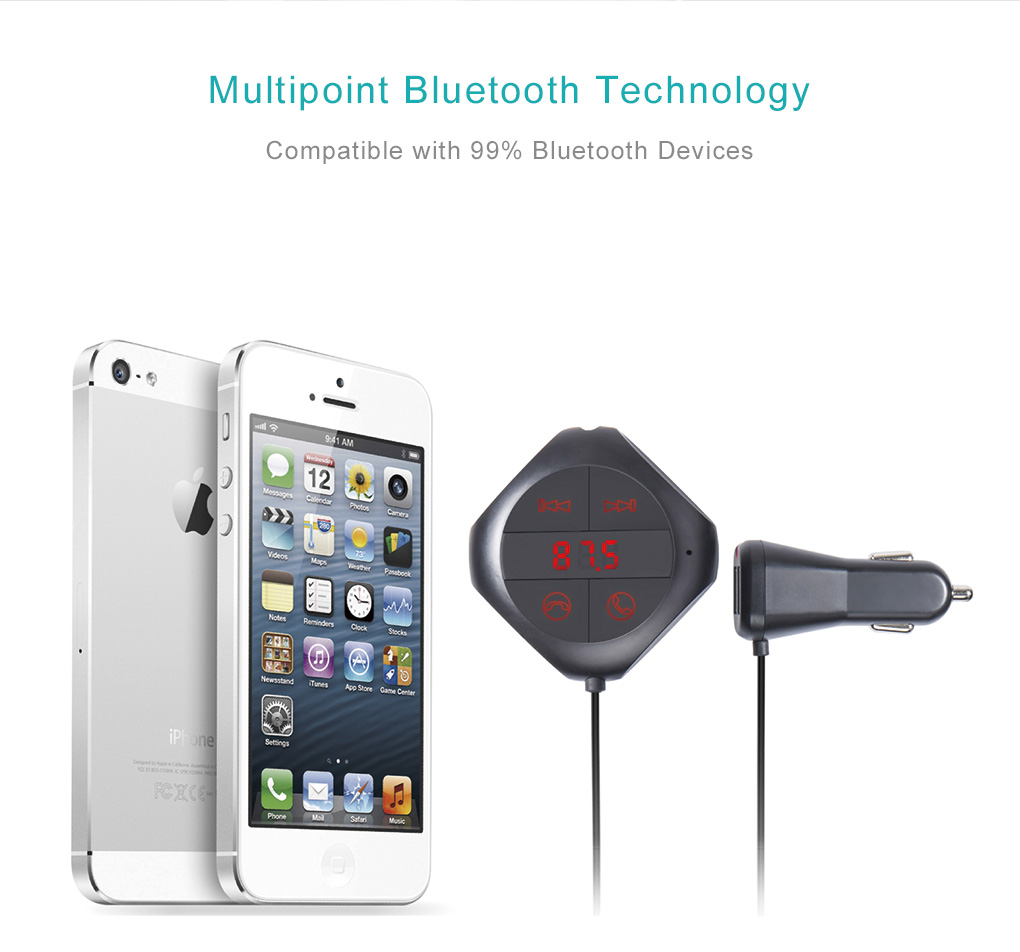 GXYKIT Bluetooth Car Charger USB Charger FM Transmitter Q7S Bluetooth handsfree