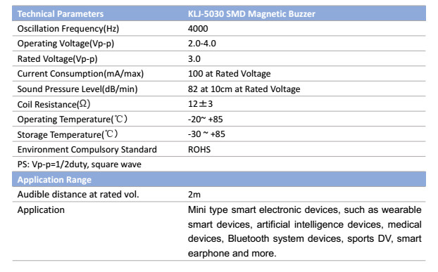 SMD Buzzer Magnetic Passive buzzer Audio Transducer Acoustic Component