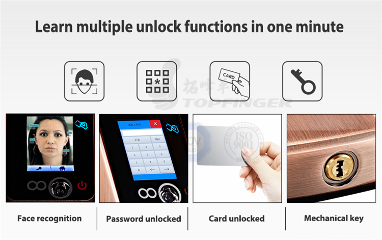 Smart Card Intelligent Digital Scanner Security Code System Handle Face Recognition Door Lock
