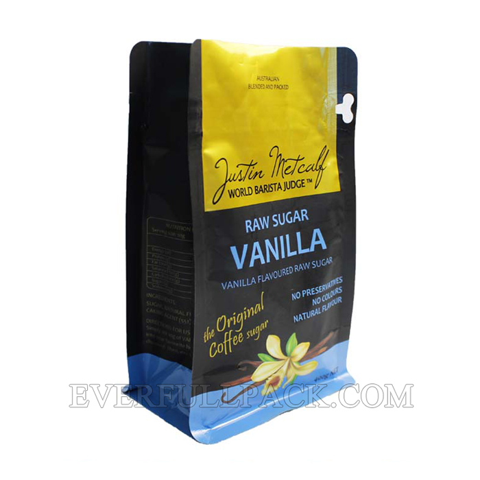 2017 Best selling Laminated Custom Design Pocket Zipper Quad Seal Bags Flat Bottom Pouch