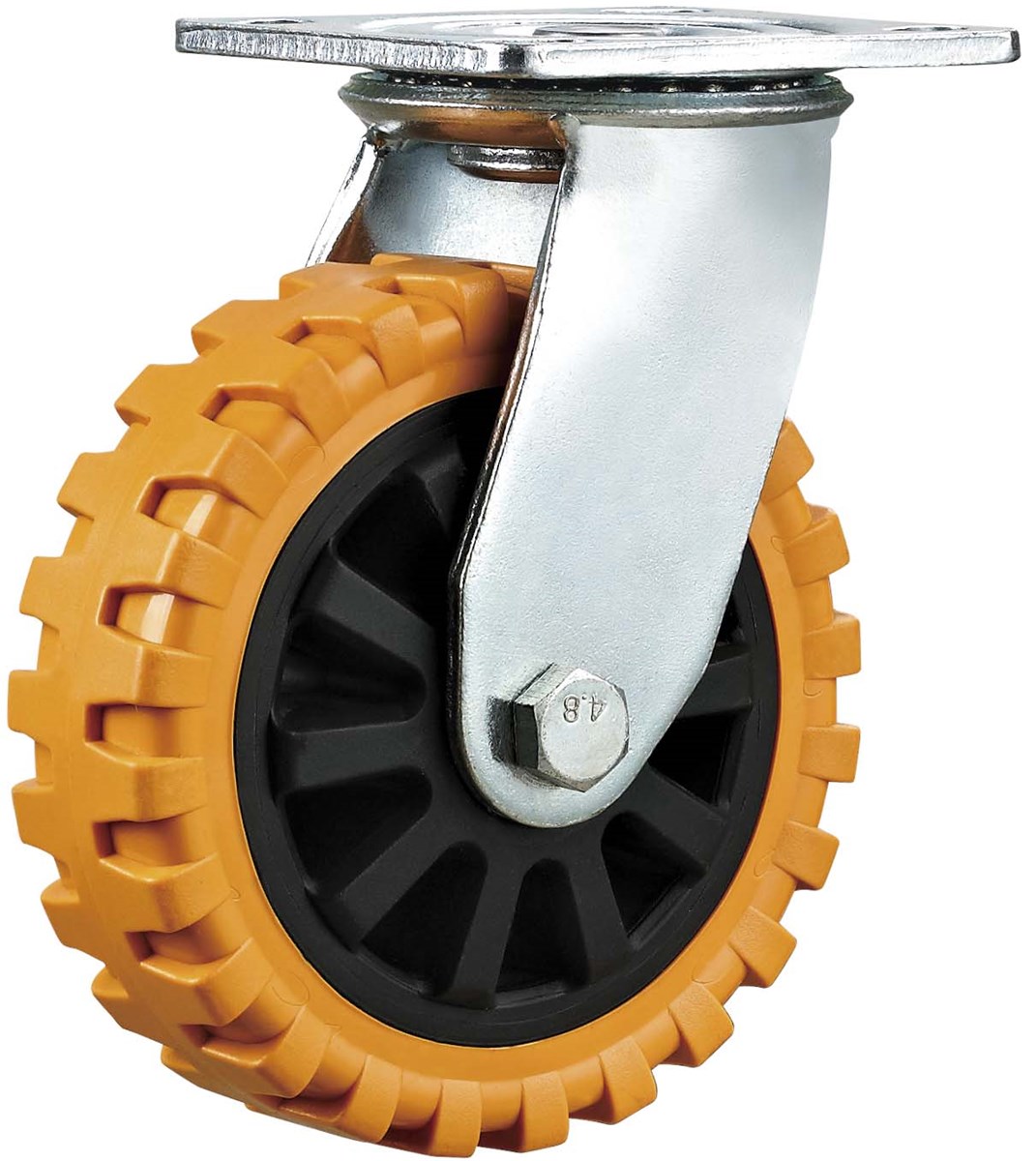 Heavy duty caster wheel swivel 6 inch PU double bearing hand carts trolleys wheels