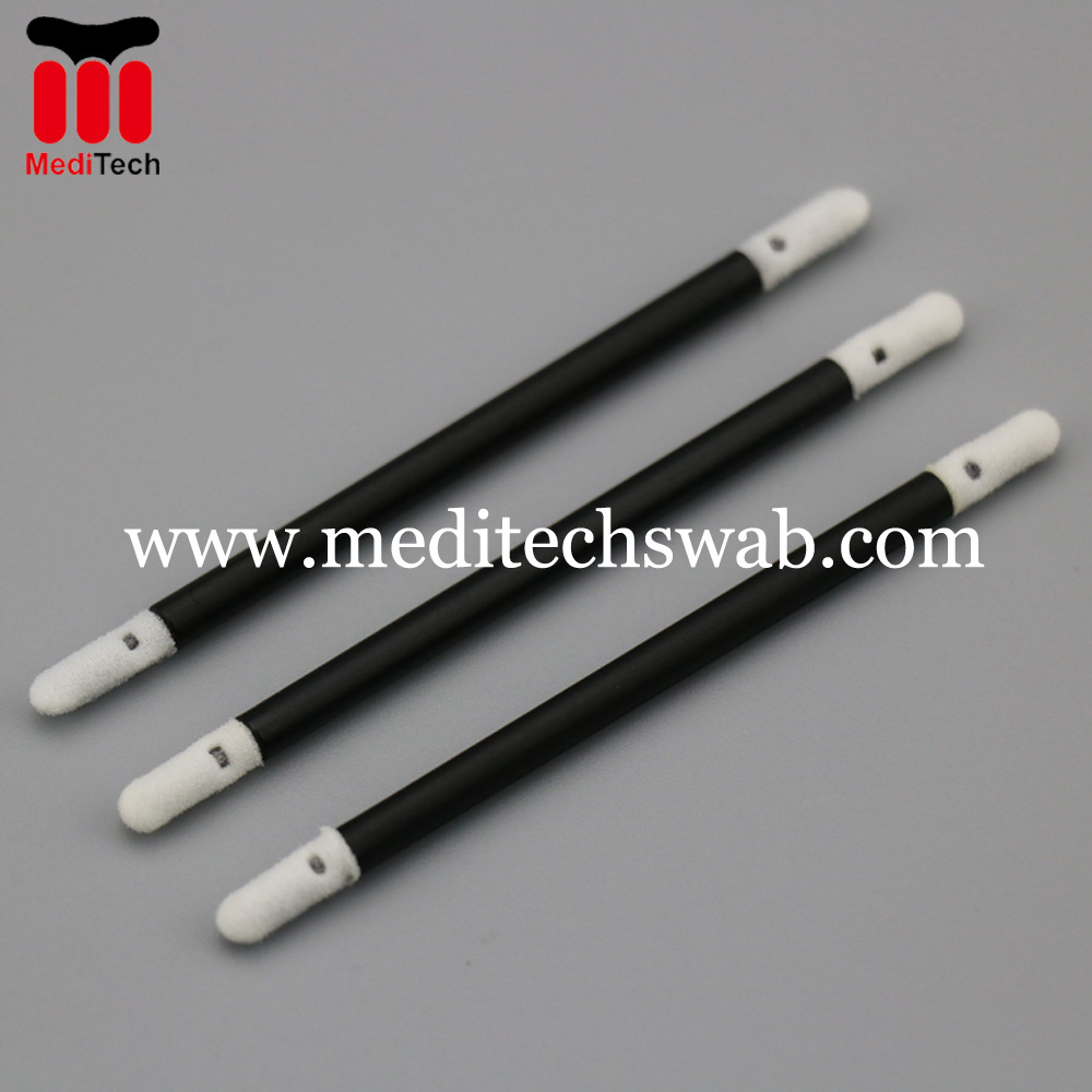 DOUBLE TIPPED FOAM SWABS WITH BLACK PLASTIC HANDLE