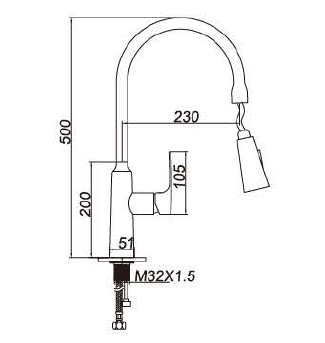 OEM competitive brass material Matt black finish kitchen mixer