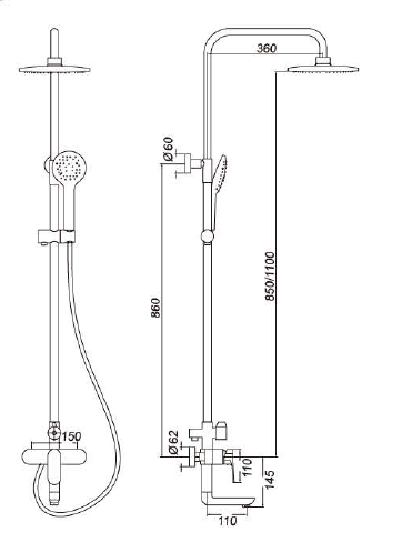 Good quality brass raw material factory supplier bath shower mixer