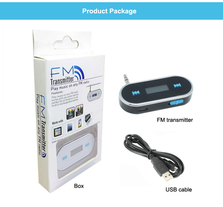 GXYKIT Car FM transmitter F2 Radio Music transmitter with builtin lithium battery