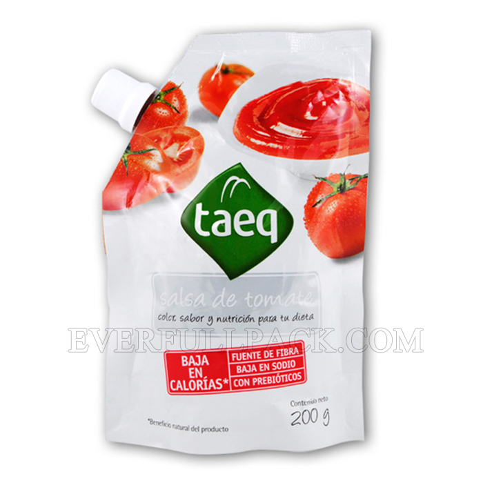 Plastic Stand Up Pouch with Spout for KetchupTomato Sauce Packaging