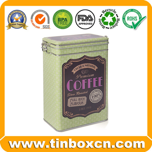 Sell Coffee Tin Box with Airtight Lid Metal Mechanism Coffee Tin Can BR1358